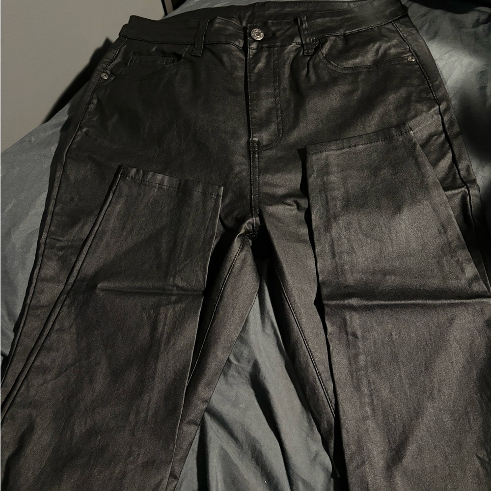 black leather pants